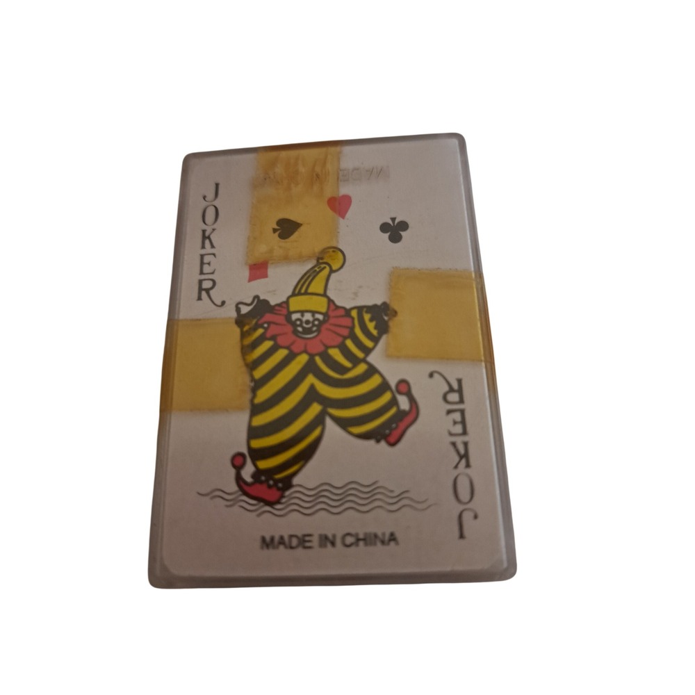 Vintage‎ Joker Playing Card Acrylic Paperweight Resin Block Desk Decor Kitschy